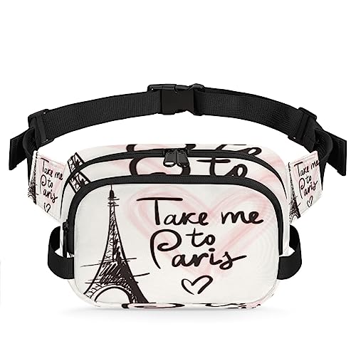 Paris Eiffelturm Bauchtasche Gürteltasche für Frauen Mann Liebe Herz Taille Pack Mode Crossbody Tasche Hüfte Bauchtasche mit verstellbarem Gurt für Outdoor Workout Casual Reisen Laufen Wandern von Yzrwebo