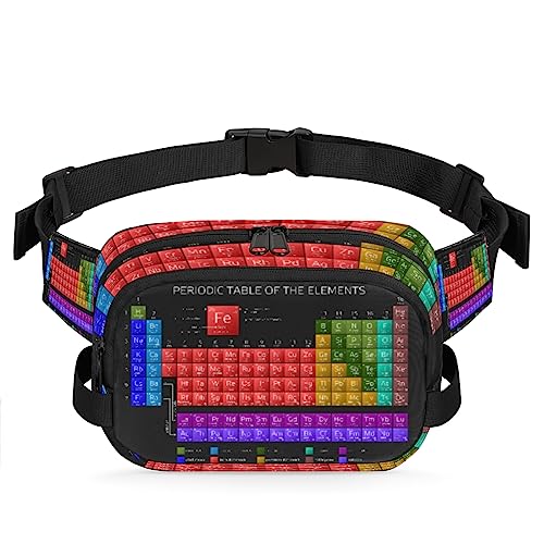 Periodensystem Wissenschaft Fanny Packs Gürteltasche für Frauen Mann Chemie Atomic Hüfttasche Mode Crossbody Tasche Hip Bauchtasche mit verstellbarem Gurt für Outdoor Workout Casual Reisen Laufen von Yzrwebo