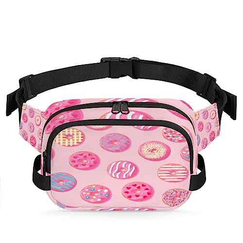 Pink Donut Fanny Packs Gürteltasche für Frauen Mann Essen Donut Hüfttasche Mode Crossbody Tasche Hüfte Bauchtasche mit verstellbarem Gurt für Outdoor Workout Casual Reisen Laufen Wandern Radfahren, von Yzrwebo