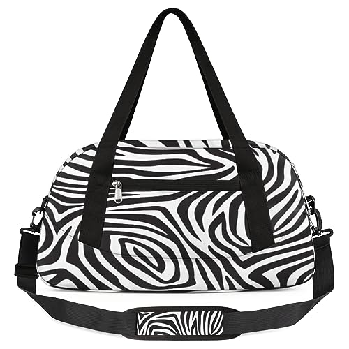 Sporttasche mit Zebra-Muster, gestreift, Zebra-Sport, Turnbeutel, Übernachtungsbeutel, wasserdicht, für Wochenende, Übernachtung, Reisen, Handgepäck, Gymnastik, Tanz, Tragetasche, kleine Seesack, von Yzrwebo