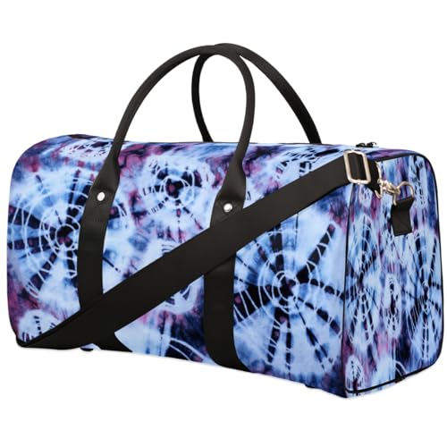 Tie Dye Polka Dots Reise Duffle Bag für Männer Frauen Ethnisches Muster Übernachtung Weekender Tasche Faltbare Reise Duffel Bag Große Sport Gym Bag Wasserdicht Gepäck Tragetasche Reißfest, Mehrfarbig, von Yzrwebo