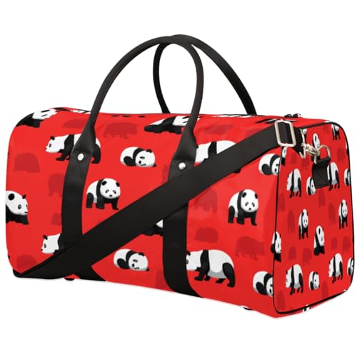 Tier Panda Reise Duffle Bag für Männer Frauen Panda Muster Übernachtung Weekender Tasche Faltbare Reise Duffel Bag Groß Sport Gym Bag Wasserdicht Gepäck Tote Bag Tear Resistant, Mehrfarbig, 17.4 x 8.3 von Yzrwebo