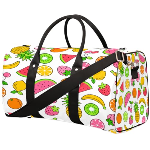 Tropische Frucht Reise Duffle Bag für Männer Frauen Wassermelone Ananas Übernachtung Weekender Tasche Faltbare Reise Duffel Bag Große Sport Gym Bag Wasserdicht Gepäck Tragetasche Reißfest, Mehrfarbig, von Yzrwebo