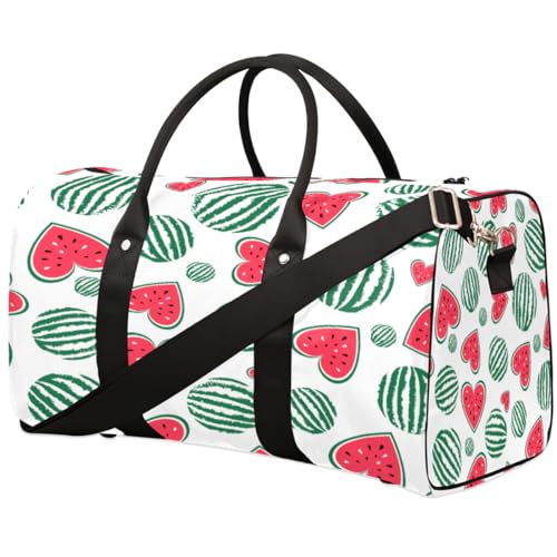 Wassermelone Muster Reise Duffle Bag für Männer Frauen Liebe Herzen Übernachtung Weekender Tasche Faltbare Reise Duffel Bag Große Sport Gym Bag Wasserdichte Gepäck Tote Bag Tear Resistant, Mehrfarbig, von Yzrwebo