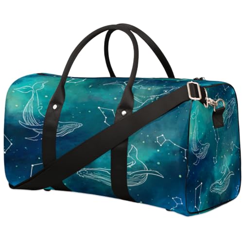 Whale Constellation Travel Duffle Bag for Men Women Space Stars Overnight Weekender Bag Foldable Travel Duffel Bag Large Sports Gym Bag Waterproof Luggage Tote Bag Tear Resistant, Mehrfarbig, 17.4 x von Yzrwebo