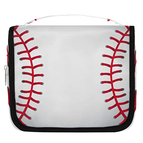 Yzrwebo Baseballball-Kulturbeutel zum Aufh?ngen, Reise-Kulturbeutel f¨¹r Frauen, Baseball-Druck, tragbare Reise-Make-up-Tasche, wasserabweisende Reisetasche und Organizer, Kosmetik-Zubeh?r, Mehrfarbig von Yzrwebo