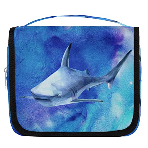 Yzrwebo Painted Shark H?ngende Reise-Kulturbeutel f¨¹r Frauen, Ocean Shark tragbare Reise-Make-up-Tasche, wasserabweisende Reisetasche und Organizer-Kulturbeutel f¨¹r Kosmetikartikel, Zubeh?r von Yzrwebo