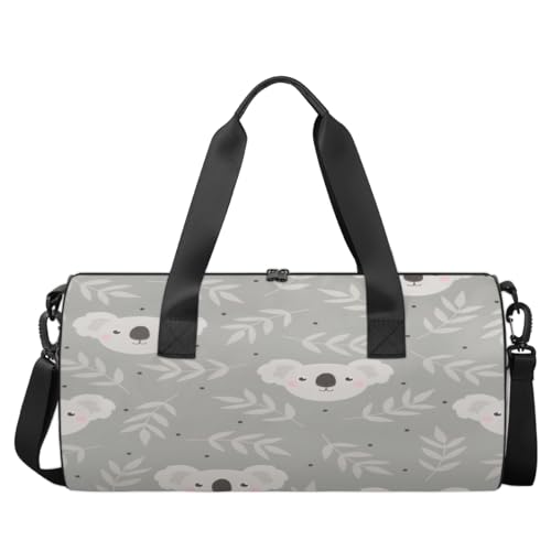 Yzrwebo Turnbeutel mit Koala-Muster, für Damen und Herren, Blätterdruck, Ballett, Tanz, Gymnastik, Tasche für Mädchen, rund, Sport, Yoga, Duffel, Reisen, Camping, Wochenende, Handgepäck, von Yzrwebo