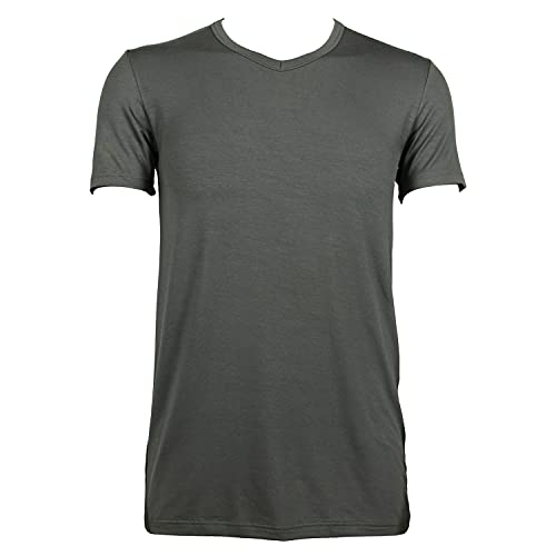 Z ZENZERO' 1959-1 Pack Herren-T-Shirt mit V-Ausschnitt - Einfarbig - aus Modaler Baumwolle - Stretchgewebe (Grün, XL) von Z ZENZERO' 1959