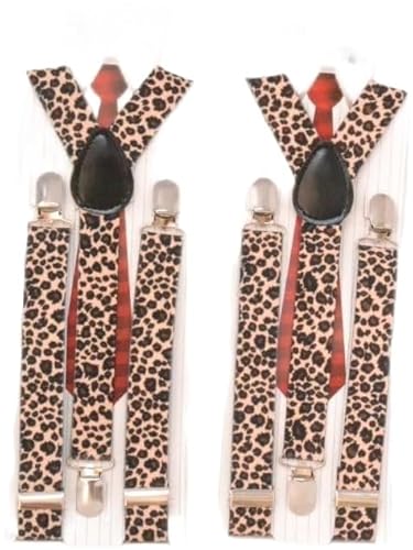 Z&H Double - Verstellbare Träger mit Leopardenmuster, Tierdruck, Metallclips, 2 x Zugbänder, braun, One size Z&H Double - Verstellbare Träger mit Leopardenmuster, Tierdruck, Metallclips, 2 x Zugbänder, braun, One size von Z&H