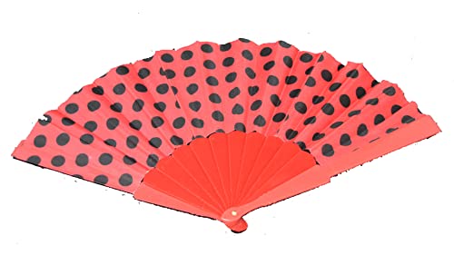 Z&H Fächer aus rotem Kunststoff mit schwarzen Punkten, Fächer traditionelles Flamenco-Design,, rot, onesize von Z&H