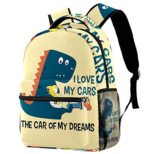 Grundschule Schultasche Dinosaurier Auto Teenager Mädchen Schulrucksack ergonomischer Kinderrucksack Jugendliche 29.4x20x40cm von Z&Q