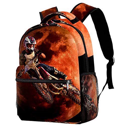 Z&Q Schultasche Moto-Cross Ergonomischer Leichtgewicht Schultaschen Kinderrucksack Für Teenager Mädchen Jungen 29.4x20x40cm von Z&Q