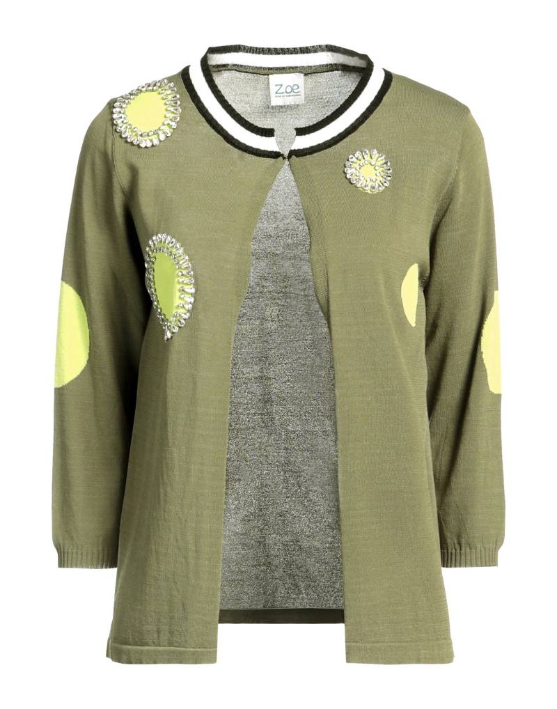 Z.O.E. ZONE OF EMBROIDERED Strickjacke Damen Militärgrün von Z.O.E. ZONE OF EMBROIDERED
