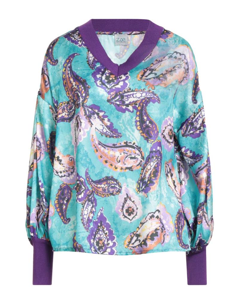 Z.O.E. ZONE OF EMBROIDERED Top Damen Tūrkis von Z.O.E. ZONE OF EMBROIDERED