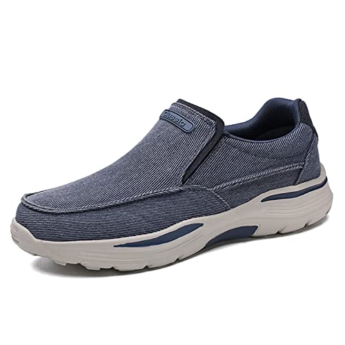 Herren Freizeitschuhe Low Top Loafer Baumwolle Deck Schuhe for Angeln im Freien Reisen Fahren Camping (Farbe : Blue, Size : 39 EU) von ZAANHA