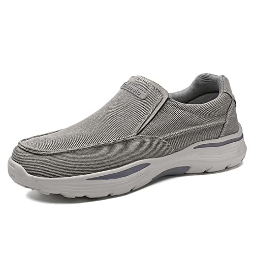 Herren Freizeitschuhe Low Top Loafer Baumwolle Deck Schuhe for Angeln im Freien Reisen Fahren Camping (Farbe : Dark Gray, Size : 39 EU) von ZAANHA