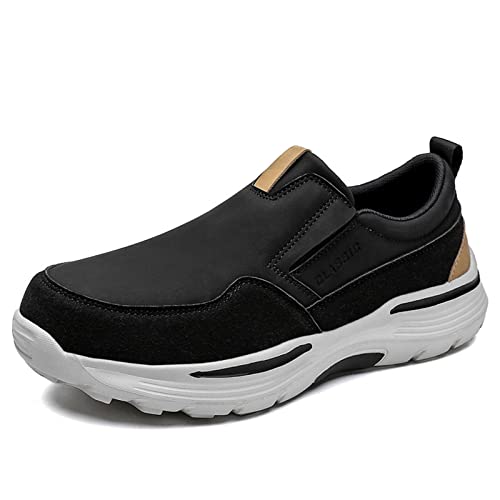 PU-Turnschuhe for Herren, rutschfeste, atmungsaktive Freizeitschuhe for Outdoor-Reisen, Angeln (Farbe : Black, Size : 42 EU) von ZAANHA