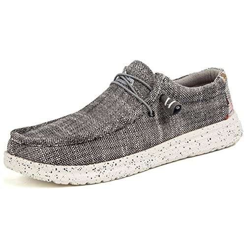 ZAANHA Herren-Slipper, Freizeitschuhe, Herren-Bootsschuh, rutschfeste, lässige Loafer, Flache Outdoor-Sneakers (Farbe : Dark Gray, Size : 41 EU) von ZAANHA