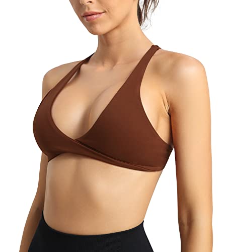 ZAAYO Damen Sport BH Push Up Fitness Oberteil Gepolstertes Bustier Sexy Yoga BHS Rot Large von ZAAYO