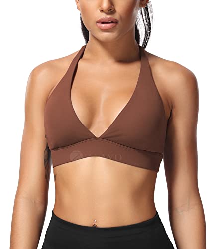 ZAAYO Damen Sport BH Push Up Fitness Oberteil Gepolstertes Rückenfrei Bustier Sexy Yoga Bra Rot Large von ZAAYO