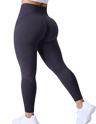 ZAAYO Damen Sport Ozone Leggings Gym Fitness Seamless Kniebeugensichere Yogahose Mit Hoher Taille Dunkelgrau L von ZAAYO