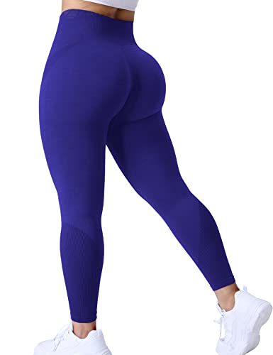 ZAAYO Damen Sport Ozone Leggings Gym Fitness Seamless Kniebeugensichere Yogahose Mit Hoher Taille Navy Blau L von ZAAYO