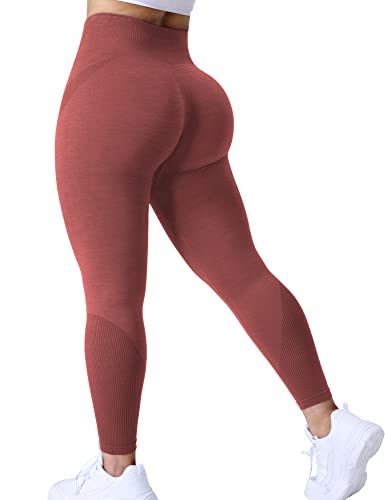 ZAAYO Damen Sport Ozone Leggings Gym Fitness Seamless Kniebeugensichere Yogahose Mit Hoher Taille Rot L von ZAAYO