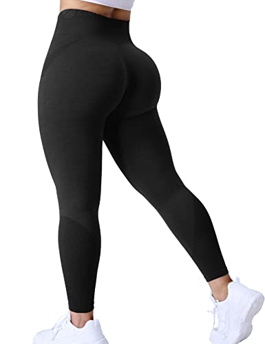 ZAAYO Damen Sport Ozone Leggings Gym Fitness Seamless Kniebeugensichere Yogahose Mit Hoher Taille Schwarz Small von ZAAYO
