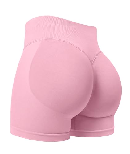ZAAYO Damen Sport Shorts 3.6" Invisible Scrunch Butt Lifting Gym Workout Short Hoch Taille Yoga Short Nahtlose Booty Biker Shorts Pink M ZAAYO Damen Sport Shorts 3.6" Invisible Scrunch Butt Lifting Gym Workout Short Hoch Taille Yoga Short Nahtlose Booty Biker Shorts Pink M von ZAAYO