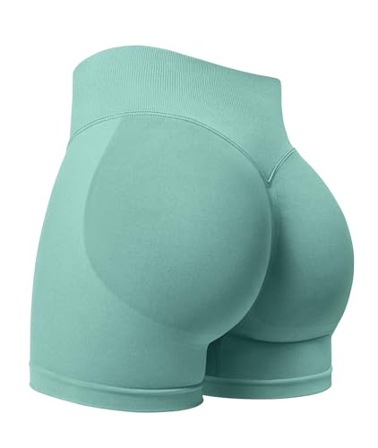 ZAAYO Damen Sport Shorts 3.6" Invisible Scrunch Butt Lifting Gym Workout Short Hoch Taille Yoga Short Nahtlose Booty Biker Shorts Pistazien XS ZAAYO Damen Sport Shorts 3.6" Invisible Scrunch Butt Lifting Gym Workout Short Hoch Taille Yoga Short Nahtlose Booty Biker Shorts Pistazien XS von ZAAYO