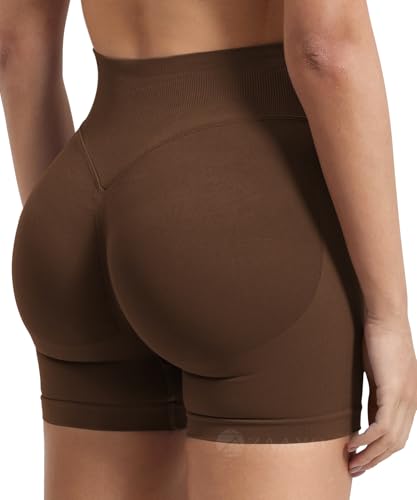 ZAAYO Damen Sport Shorts Invisible Scrunch Workout Auswirkungen Short 4.5 "Scrunch Butt Lifting Gym Short Nahtlose Booty Biker Shorts Tiefbraun XL ZAAYO Damen Sport Shorts Invisible Scrunch Workout Auswirkungen Short 4.5 "Scrunch Butt Lifting Gym Short Nahtlose Booty Biker Shorts Tiefbraun XL von ZAAYO