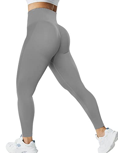 ZAAYO Scrunch Butt Leggings F¨¹r Damen Sports Gym Hohe Bund Push Up Booty Seamless Leggings Hell Grau, X-Small von ZAAYO