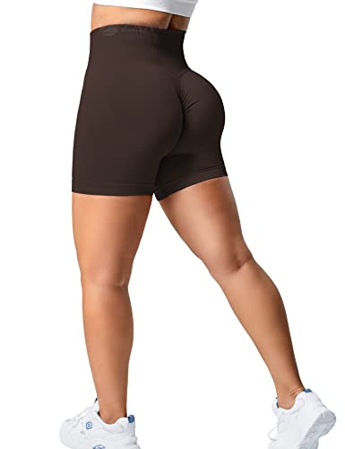 ZAAYO Scrunch Butt Sporthose Shorts für Damen Fitness Gym Kurze Braun Medium von ZAAYO