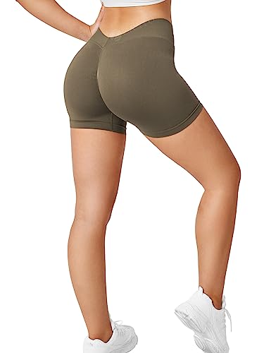 ZAAYO Scrunch Butt Sporthose Shorts für Damen Fitness Gym Kurze Koffee Large von ZAAYO