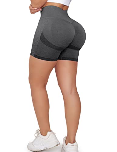 ZAAYO Scrunch Butt Sports Shorts F¨¹r Damen Push Up Booty Nahtlos Biker Yoga Fitness Gym Shorts Dark Grey M von ZAAYO