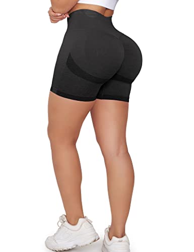 ZAAYO Scrunch Butt Sports Shorts F¨¹r Damen Push Up Booty Nahtlos Biker Yoga Fitness Gym Shorts Black XL von ZAAYO