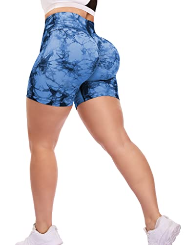 ZAAYO Scrunch Butt Sports Shorts Für Damen Push Up Tie Dye Biker Gym Fitness Shorts von ZAAYO