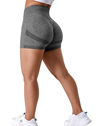 ZAAYO Sport Scrunch Butt Shorts 3.5" Blickdicht Sporthose Gym Fitnesshose Kurz Hose Dunkelgrau X-Large von ZAAYO