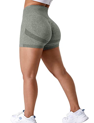 ZAAYO Sport Scrunch Butt Shorts 3.5" Blickdicht Sporthose Gym Fitnesshose Kurz Hose Grün X-Large von ZAAYO