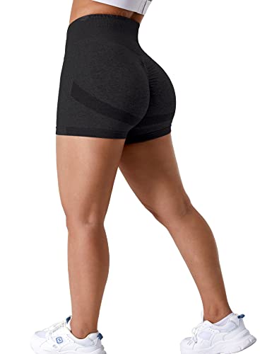 ZAAYO Sport Scrunch Butt Shorts 3.5" Blickdicht Sporthose Gym Fitnesshose Kurz Hose Schwarz Large von ZAAYO