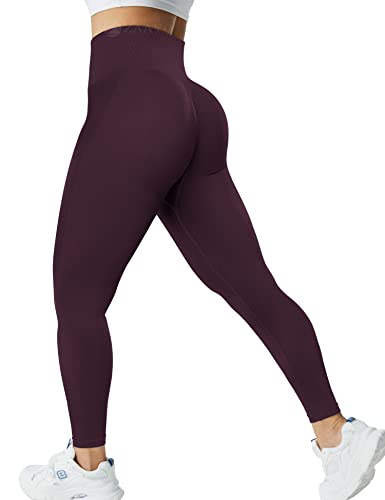 ZAAYO Sports Leggings Für Damen Scrunch Butt Gym Hohe Bund Push Up Booty Leggings Kirschrot L von ZAAYO