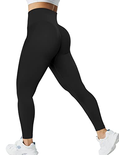 ZAAYO Sports Leggings F¨¹r Damen Scrunch Butt Gym Hohe Bund Push Up Booty Leggings Schwarz, Large von ZAAYO