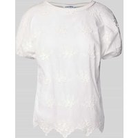 ZABAIONE Blusenshirt mit geripptem Rundhalsausschnitt in Offwhite, Größe XXL von ZABAIONE