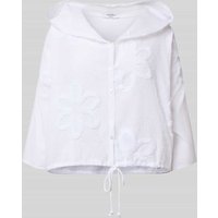 ZABAIONE Boxy Fit Bluse mit Kapuze und Tunnelzug in Weiss, Größe M von ZABAIONE