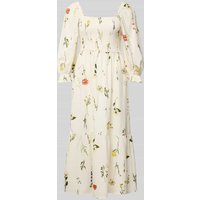 ZABAIONE Midikleid aus Viskose-Mix mit Leinen-Anteil Modell 'Mi44ss' in Offwhite, Größe M von ZABAIONE