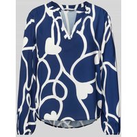 ZABAIONE Regular Fit Bluse mit Tunikakragen Modell 'Jo44a' in Marine, Größe L von ZABAIONE