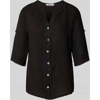 ZABAIONE Regular Fit Leinenbluse mit 3/4-Arm in Black, Größe XL von ZABAIONE