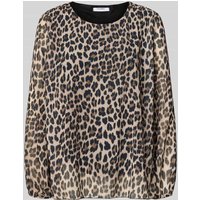 ZABAIONE Relaxed Fit Bluse mit Rundhalsausschnitt in Mittelbraun, Größe XXL von ZABAIONE