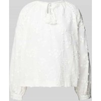 ZABAIONE Relaxed Fit Bluse mit Spitzenbesatz Modell 'Al44ani' in Weiss, Größe XXL von ZABAIONE